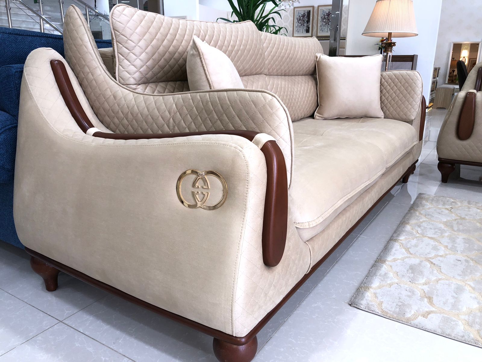 طقم كنب مصري 3+3+1+1 لون بيج