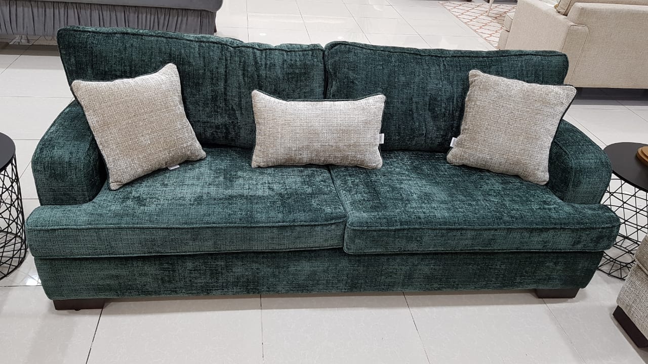 طقم كنب أردنى 3+3+1+1 (كنبة أخضر زيتى+كنبة+2كرسى بيج)