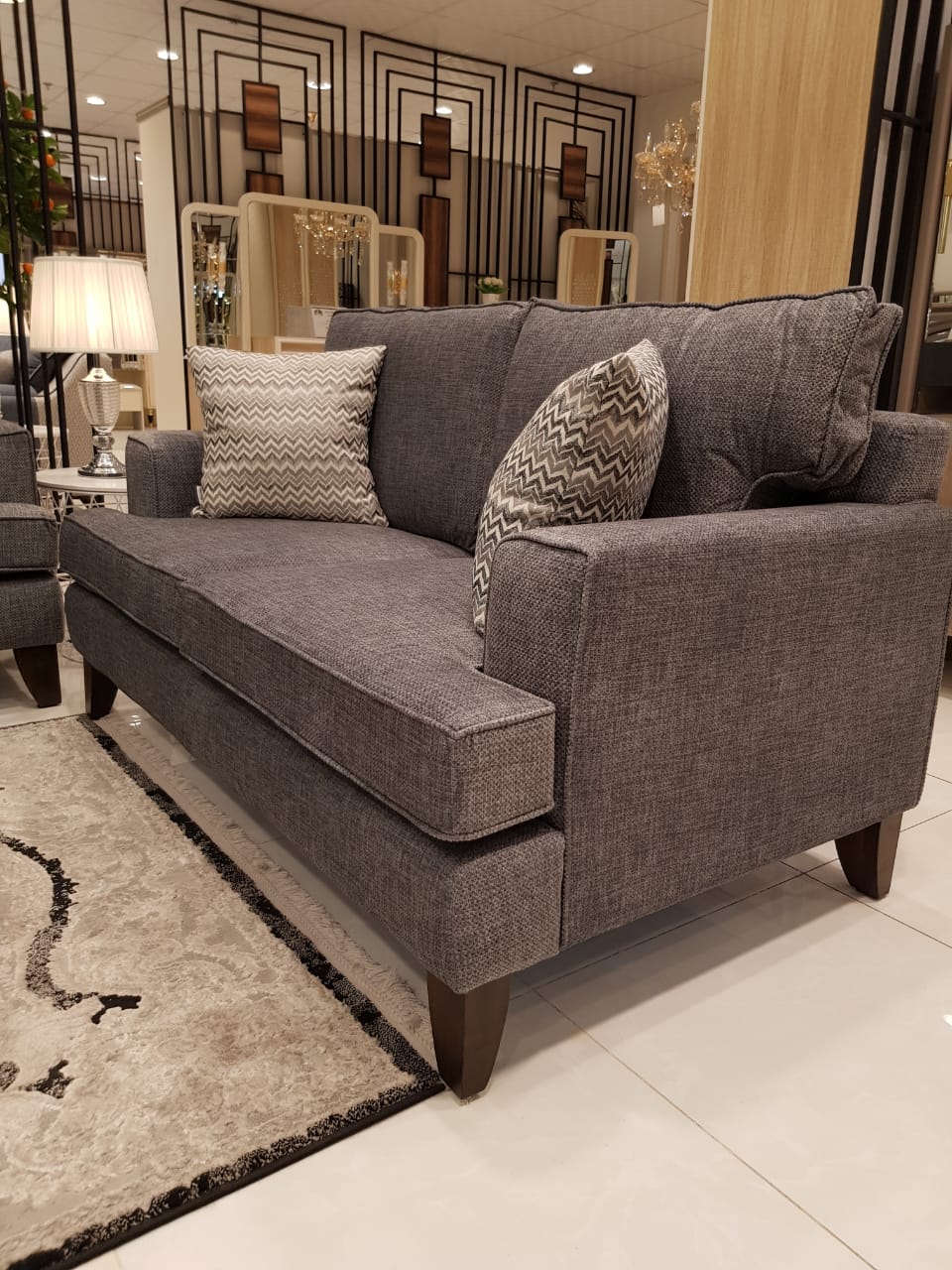 طقم كنب أردنى 3+2+2 لون رصاصى فاتح