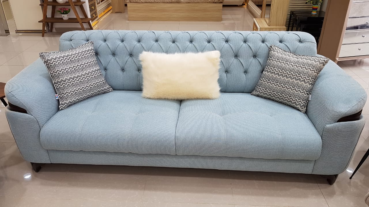 -ط.كنب أردنى 3+3+1+1 (كنبة تركواز+كنبة+2 كرسى لون بيج)