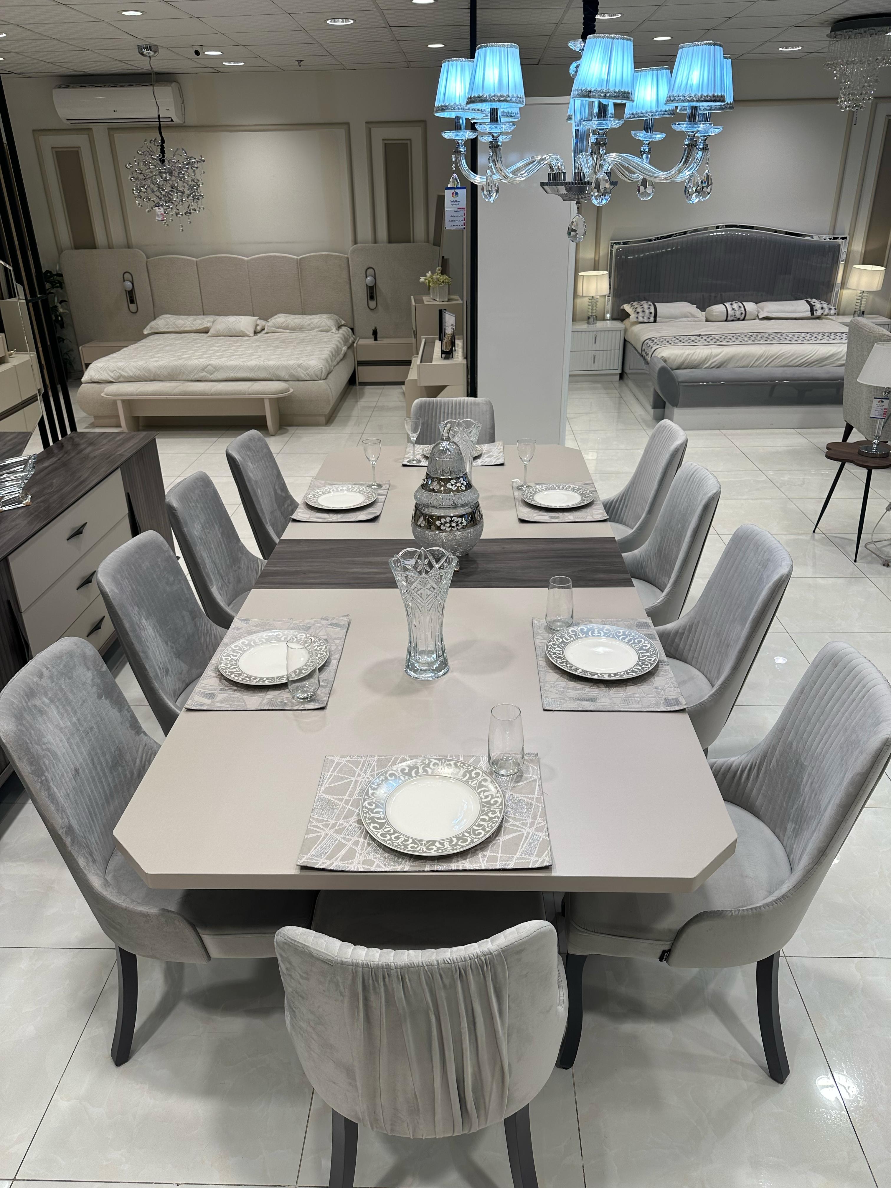 سفرة تركي 2.7م+بوفيه لون رمادي/10ك لون رصاصي