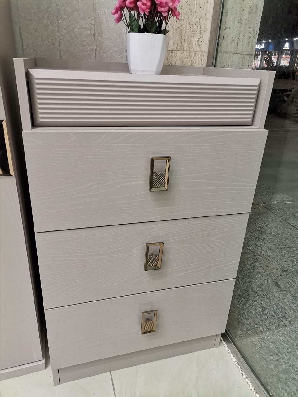 غرفة نوم تركي 200*200 (10قطع) بتخزين لون رصاصي