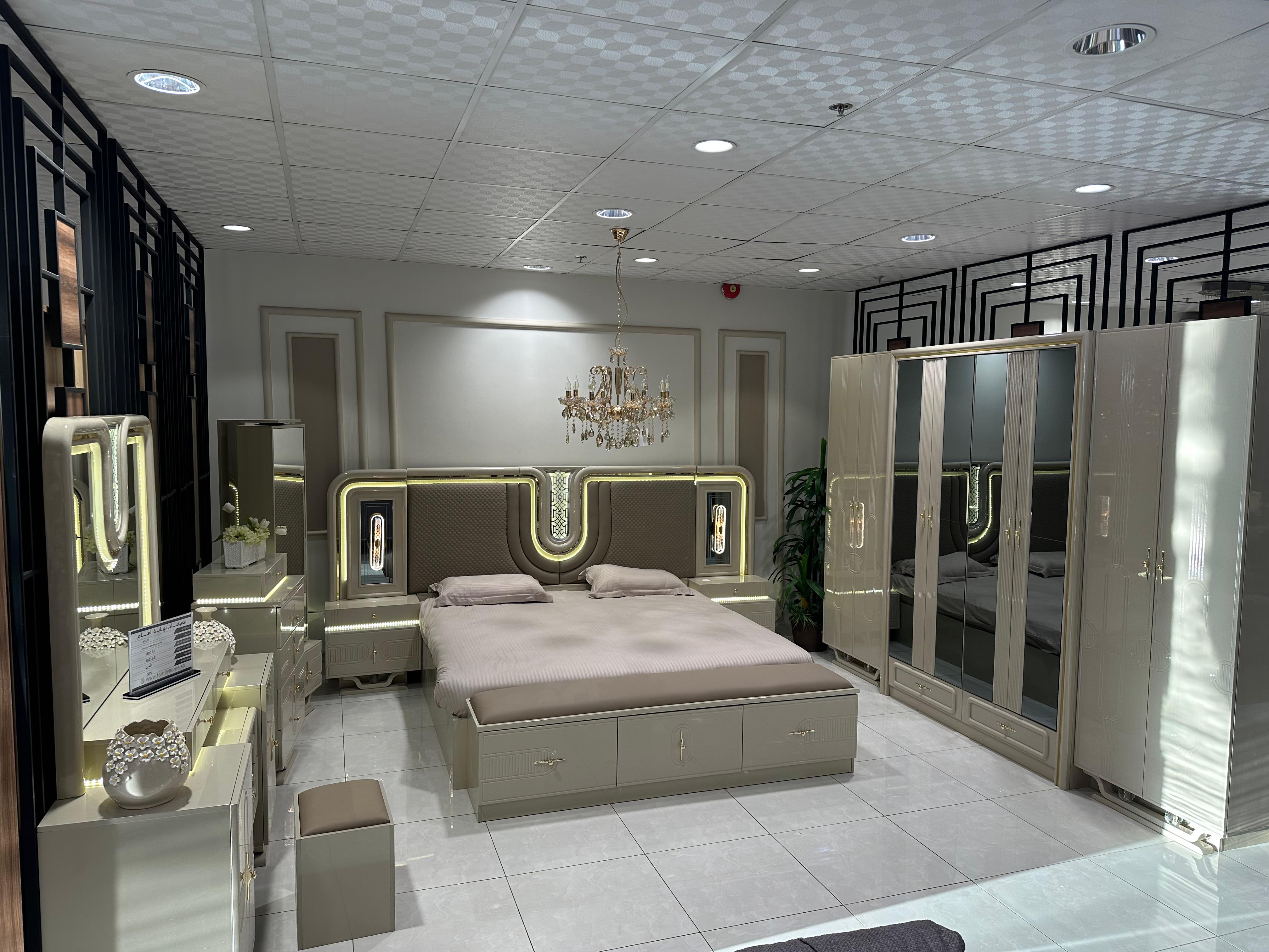 غرفة نوم صيني 200*200(9قطع) لون رمادي